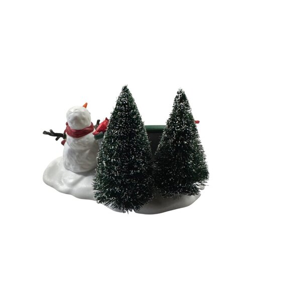 Department 56 Village Park Bench With Snowman & Trees Figurine - Picture 3 of 6